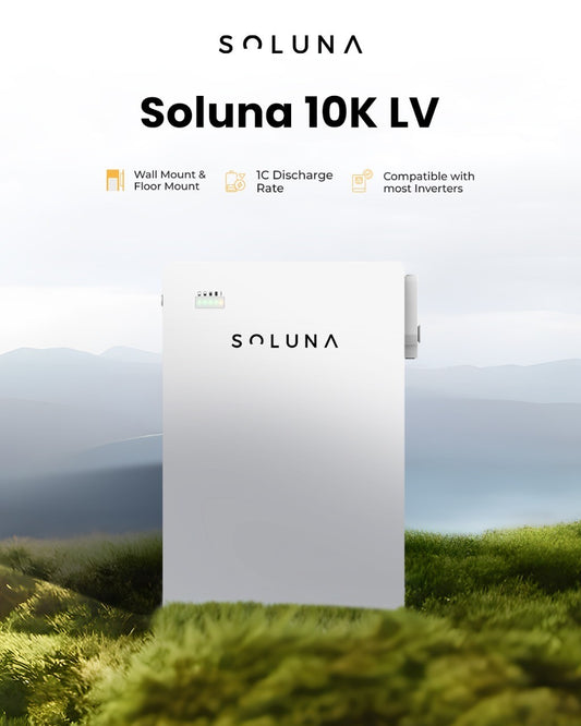 Soluna 10kWh Low Voltage (LV) IP65 Lithium Battery – 10 Years Replacement Warranty