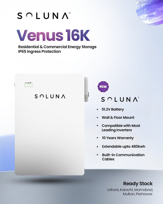 Soluna 16kWh Low Voltage (LV) IP65 Lithium Battery – 10 Years Replacement Warranty